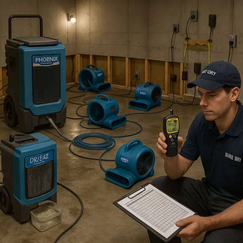 Structural Drying and Dehumidification process in Kane, PA